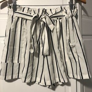Striped paper bag shorts (never worn)